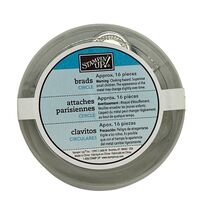 Stampin Up! Circle Brads 16 Pieces Silver Metal Scrapbooking &amp; Craft Sup... - $8.04 CAD