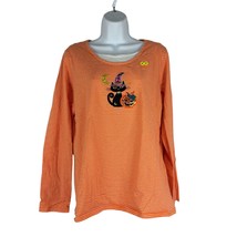 Holiday Editions Womens Halloween Striped Long Sleeved T-Shirt Size L Orange - £10.96 GBP