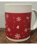 Sherwood 14 oz. Red Snowflakes Reindeer Holly Christmas Coffee /Tea Mug  - £6.14 GBP