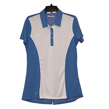 Adidas Climachill Polo Golf Shirt Size Large Blue White SS Top Pullover ... - £14.78 GBP