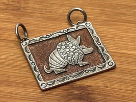 Unique Navajo Native American Armadillo Pendant in Sterling Silver and C... - £63.25 GBP