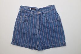 Vintage 90s Streetwear Womens 12 Distressed Cuffed Striped Denim Jean Sh... - $539.56 MXN