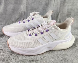 Adidas Alphabounce Shoes Womens Size 10 White Purple Cloudfoam Running Sneakers - £46.96 GBP