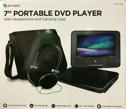 Ematic - EPD707BL - Portable DVD Player - 7&quot; Display - 480 x 234 - Black - $79.95