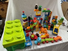 Lego Duplo Bundle Mixed Lots Of Bricks And Storage Box Jurassic World, T... - $29.70