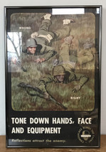 WWII 1943 Military Poster Framed Camouflage Blinds Enemy Army Tone Down ... - £158.02 GBP