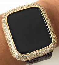 Bling Apple Watch Series 7 Bisel Funda Cara Parachoques Zirconia Diamante Oro - £78.87 GBP