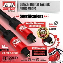 Toslink Optical Cable Digital Audio Fiber Optic SPDIF Cord Dolby DTS Red... - $10.99