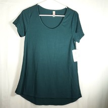 Lularoe Womens T-Shirt Size XS Green Ribbed Design Classic NWT - £21.10 GBP