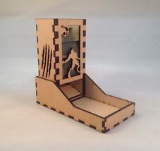 Werewolf Dice Tower &amp; Tray Glass Green Acrylic Window COMPACT DESIGN Las... - $29.69