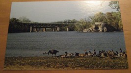 Monterey Bridge &amp; Big Rock Cave Janesville Wisconsin Postcard - £7.81 GBP