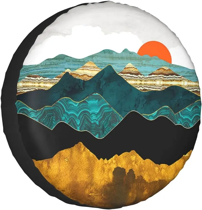 Mountains Nature Sunset Scenery Spare Tire Cover Universal Fit for Jeep Wrangler - £15.07 GBP