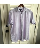 Polo Jeans Co Ralph Lauren Mens XL S/S  Lt. Purple Check Button Front Sh... - £7.39 GBP