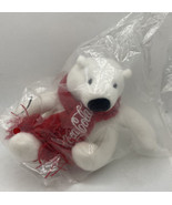 New Coca-Cola Mini Bear Plush Stuffed animal White Polar Bear winter Sca... - $14.99