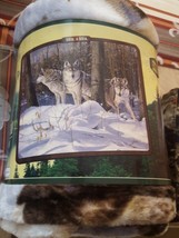 Wolf Wolves American Heritage Woodland Plush Raschel Throw blanket - $30.00