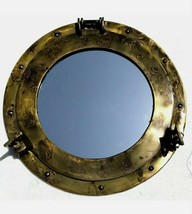 Brass Porthole 12&quot; Maritime Nautical Ship Boat Window Wall Mirror Antique - £52.02 GBP