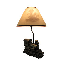 Zeckos Light in the Tunnel Steam Train Engine Table Lamp with Shade - £68.04 GBP