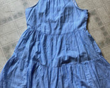Women’s Old Navy Blue white Striped Sundress Size M U Neck Tiered Skirt - $24.73