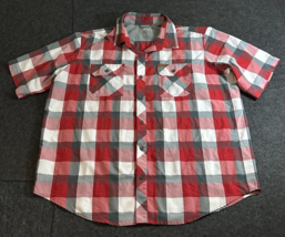 Orvis Classic Collection Short Sleeve Button-Up Shirt Men&#39;s 2XL Red Gray Plaid - $17.76