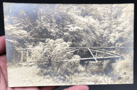 Antique 1908 RPPC Wood Foot Bridge Over Stream Earlville Illinois IL Postcard - £18.25 GBP