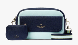 New Kate Spade Rosie Leather Flap Camera bag Crossbody Turquoise with Du... - $142.41
