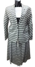 Woman set Pure Linen Summer Jacket Skirt Revolves Fit Comfortable Grey - £140.29 GBP