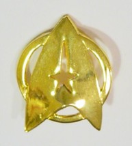 Star Trek The Motion Picture Command Logo Gold Toned Metal Enamel Pin NE... - £6.16 GBP