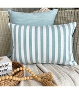 Aqua Cotton Lumbar Pillow Cover - Lush Lines Aqua - $24.73+