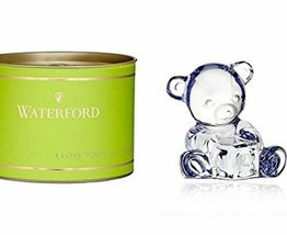 Waterford Giftology Baby Bear With Block Crystal Figurine #40030546 New - £55.06 GBP