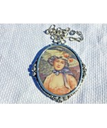  Portrait Miniature 800 Silver Pendant on 18” Sterling Silver Chain Nouv... - $4,732.12 MXN