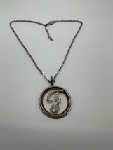 Vintage Stylish Sterling Silver &quot;T&quot; Initial Pendant Necklace 16&quot; - £23.74 GBP