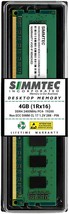 Simmtec Ram 4GB DDR4 2400MHz Dimm PC4-19200 Udimm Non-ECC 1Rx16 1.2V CL17 288 - £20.24 GBP