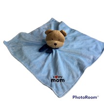 Carter's Child Of Mine Tan Bear Lovey Blue Security Blanket Rattle I LOVE MY MOM - $9.95