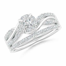 ANGARA Interlaced Infinity Diamond Bypass Halo Bridal Set in 14K Solid Gold - $2,463.12