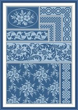 Antique Sampler 3 Repeating Celtic Borders Floral Textile Cross Stitch Pattern - £5.64 GBP
