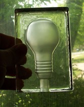 Vtg Glass Paperweight Lead Crystal Light Bulb Idea Desk Decor Bright Idea Viking - £59.42 GBP