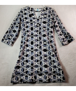 BO&amp;NIC Shift Dress Womens Size XS Multi Polka Dot Nylon Long Sleeve V Ne... - €19,99 EUR