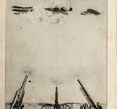 1914 WW1 Print German Guns Shoot French Aeroplanes Antique Military Coll... - $34.99