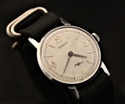 Rare Soviet 1980&#39;s USSR Pobeda 15J Zim cal. 2602 silver dial men&#39;s wristwatch - £104.85 GBP