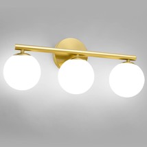 Bathroom Vanity Lights, Mid-Century Modern Brass Gold Bathroom Light Fixtures, 3 - £87.78 GBP