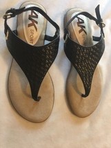 Anne Klein Sport Women&#39;s Alpha Sandal Black Sz 7.5 - £44.10 GBP