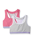 Two (2) Hanes Girls&#39; Comfort Flex Fit Pullover Bras Wide Racer Small 6-6... - $21.04 CAD