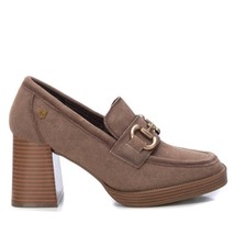 Xti women&#39;s suede heeled loafers in Camel - $102.00