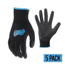 Gorilla Grip Large Work Gloves Trax Extreme Grip 5 Pack Black - £7.89 GBP