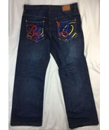 Rocawear jeans 42 Embroidered Pockets 34” Inseam EUC - £31.63 GBP