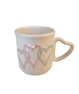 Mary Kay White Coffee Tea Mug with Hearts &amp; Heart Shaped Handle Blue Pin... - $12.16