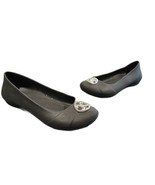 Crocs Ballet Flats Size 6 Black Gianna Disc Flat Silver Medallion Slip O... - $19.54 CAD