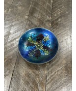 Bovano of Cheshire Trinket Dish Tray Enamel Vintage MCM Blue &amp; Green 4” - $368.16 MXN