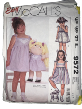 Mc Call's #9572-GIRLS Sundress & Matching 2-3-4 Doll Dress Pattern - $3.84