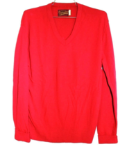 VTG 1970s Stephen Williams Red Acrylic V Neck Sweater NWOT Mens L - $47.52
